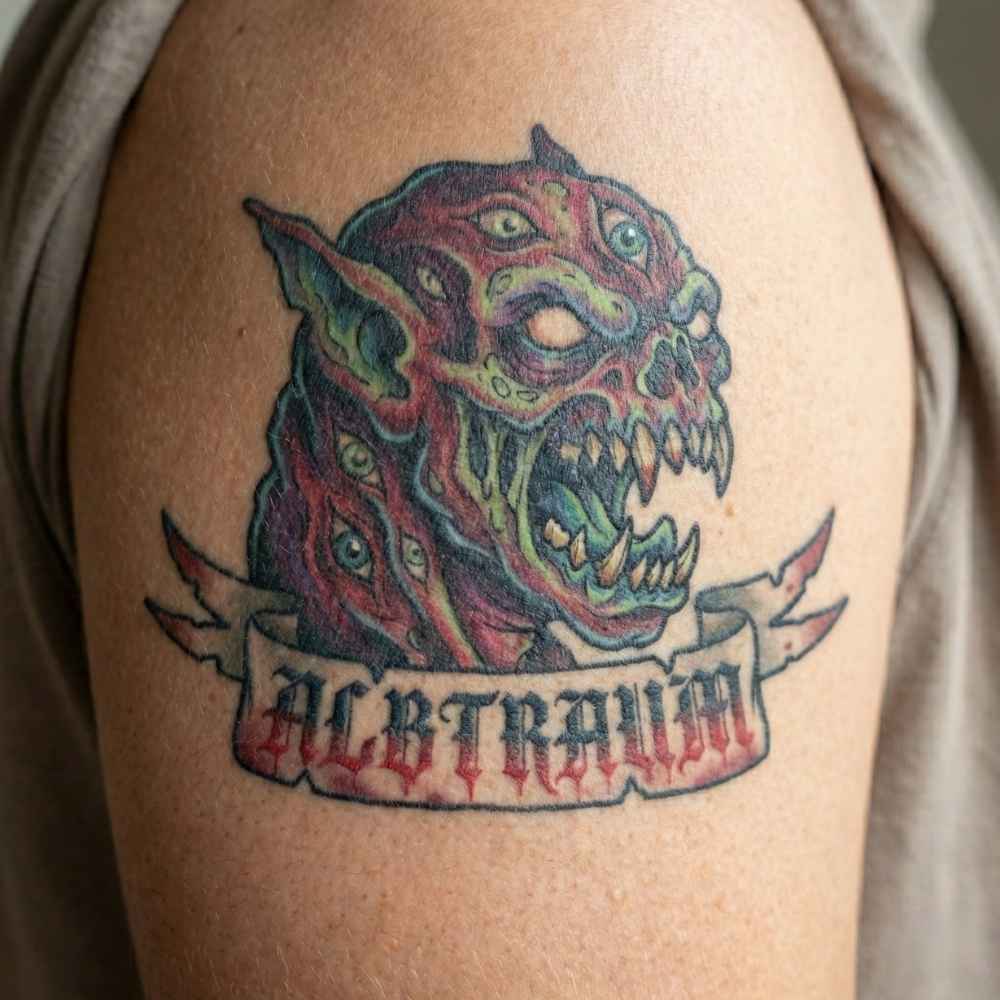 Schrecken aus der Finsternis: Das detailreiche "Albtraum" Kreaturen-Motiv – Fake Tattoo 2 Schrecken aus der Finsternis: Das detailreiche "Albtraum" Kreaturen-Motiv – Fake Tattoo – Bild 2