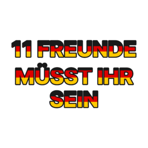 11 Freunde müsst ihr sein – WM 2026 Fan Fake Tattoo | Schwarz-Rot-Gold – Schwarz-Rot-Gold Schriftzug auf weißem Grund