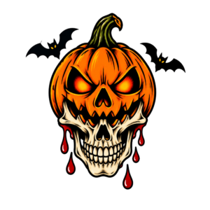 Kürbis-Totenkopf Halloween Fake Tattoo