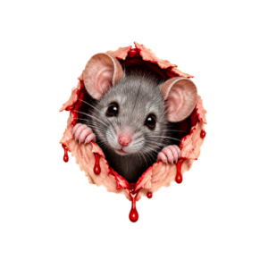Maus im Hautloch Halloween Fake Tattoo