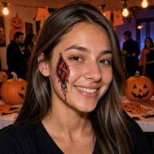 Reißverschluss-Wunde Halloween Fake Tattoo auf der Haut