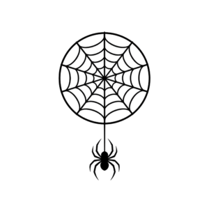 Spinnennetz mit Spinne Halloween Fake Tattoo
